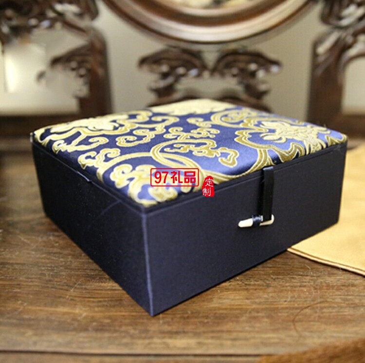 中式錦緞首飾盒首飾收納盒耳環盒飾品收納盒定制公司廣告禮品