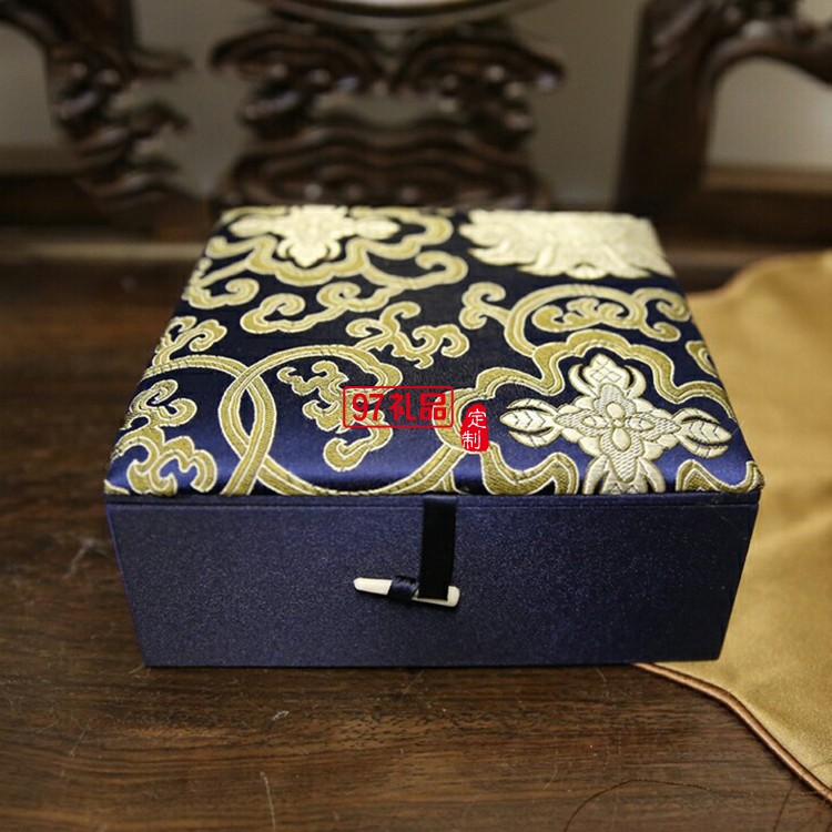 中式錦緞首飾盒首飾收納盒耳環盒飾品收納盒定制公司廣告禮品