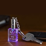 水晶鑰匙扣定制 內雕發光鑰匙扣