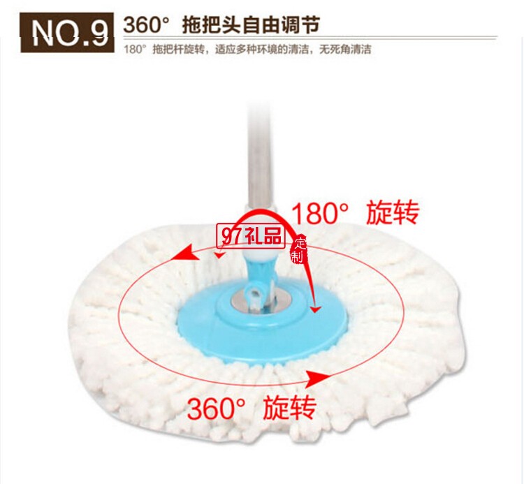 定制家居禮品  不銹鋼雙驅動好神拖 家用手壓旋轉拖把桶