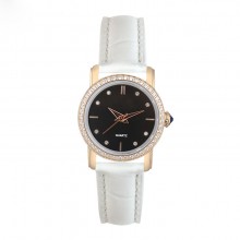 高檔鑲鉆真皮女士機械手表