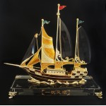 創意水晶帆船擺件桌面擺件