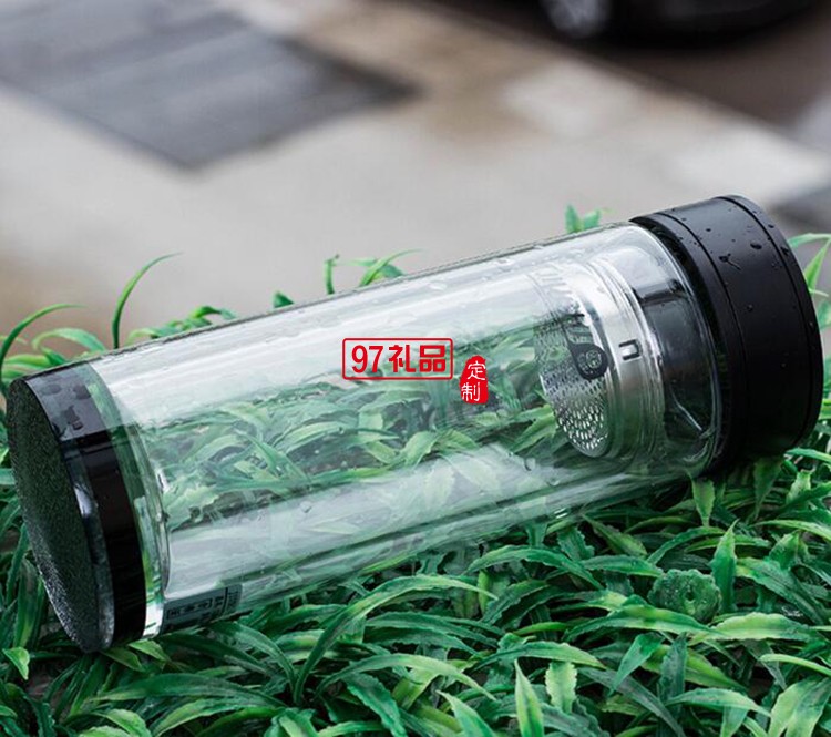 雙層商務杯 辦公杯 便攜玻璃杯 可定制LOGO