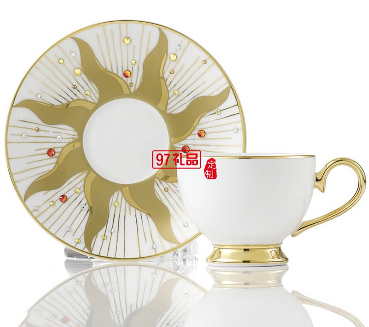 高檔精致咖啡杯精選禮品太陽(yáng)花杯碟套裝