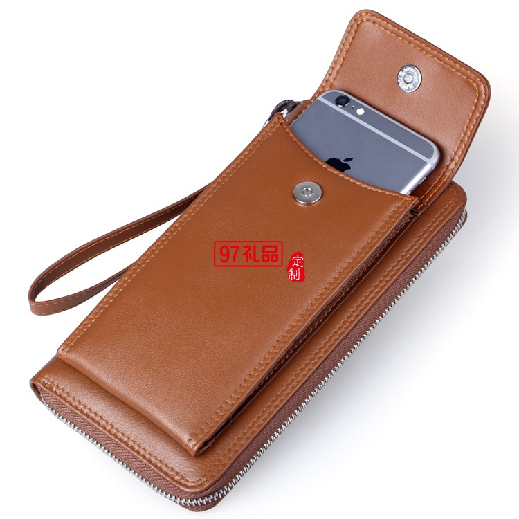 男式真皮手拿包 手機錢包 定制企業LOGO