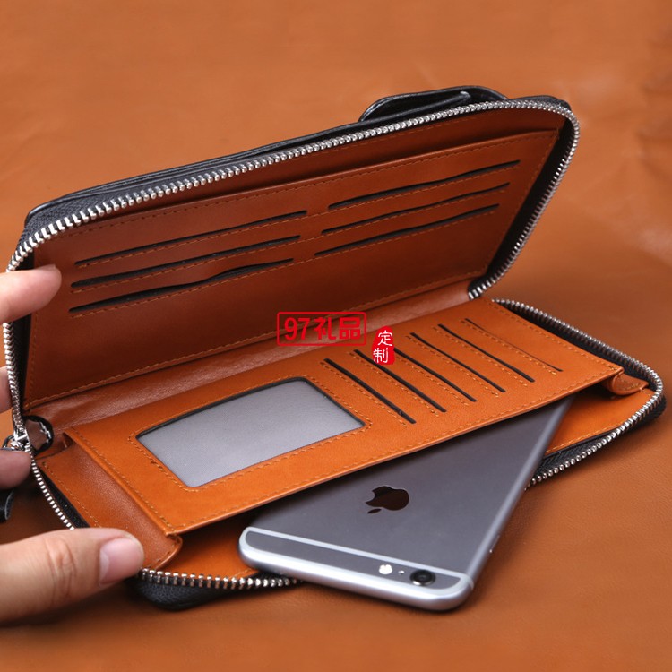 男式真皮手拿包 手機錢包 定制企業LOGO