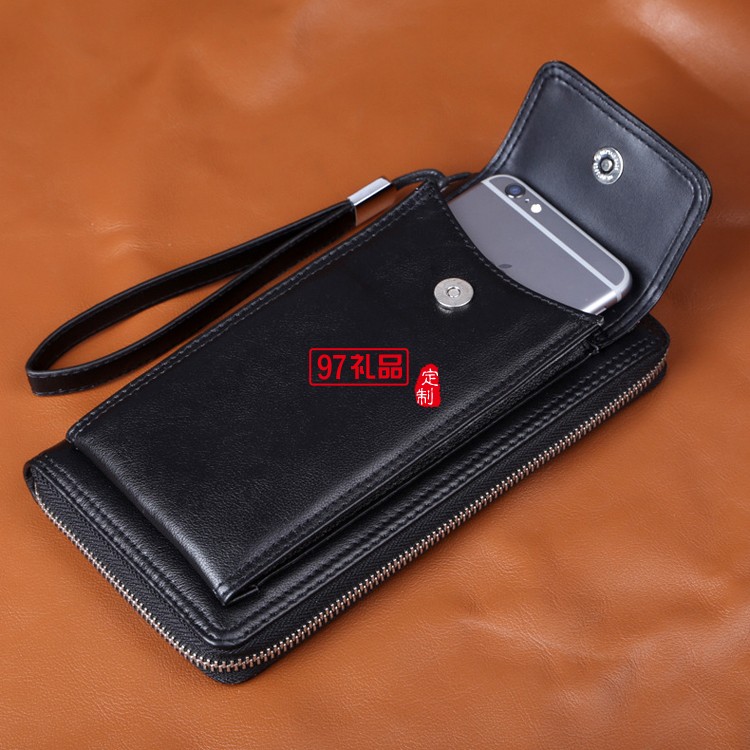 男式真皮手拿包 手機錢包 定制企業LOGO