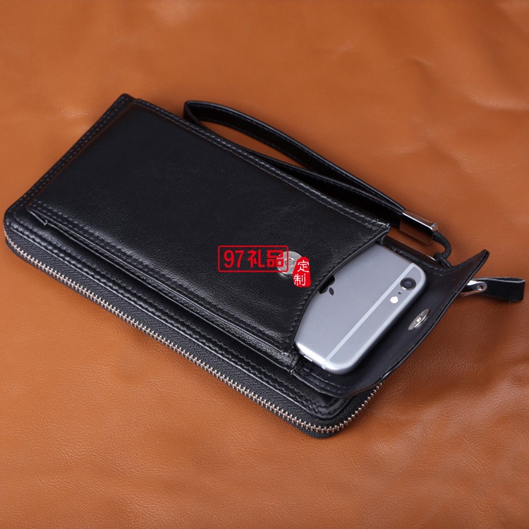 男式真皮手拿包 手機錢包 定制企業LOGO