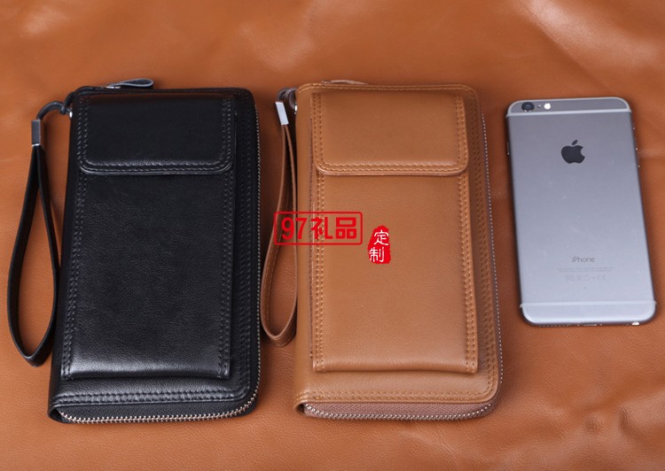 男式真皮手拿包 手機錢包 定制企業LOGO