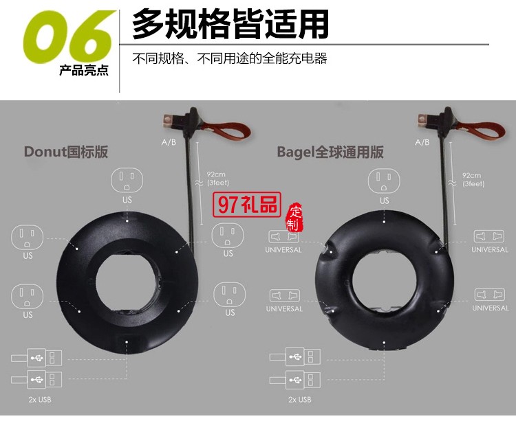 企事業單位禮品定制 智能電源插線板 