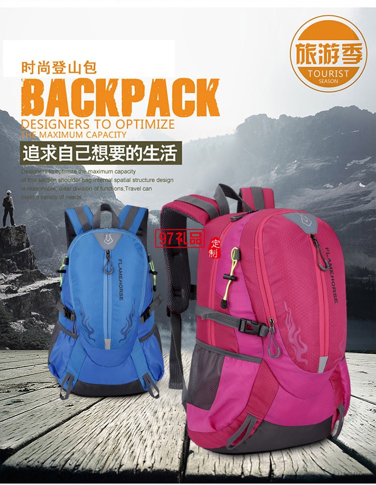 防水雙肩包 戶外運動登山包旅游背包