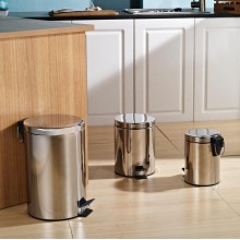 不銹鋼腳踏式垃圾桶圓形腳踩家用衛生桶