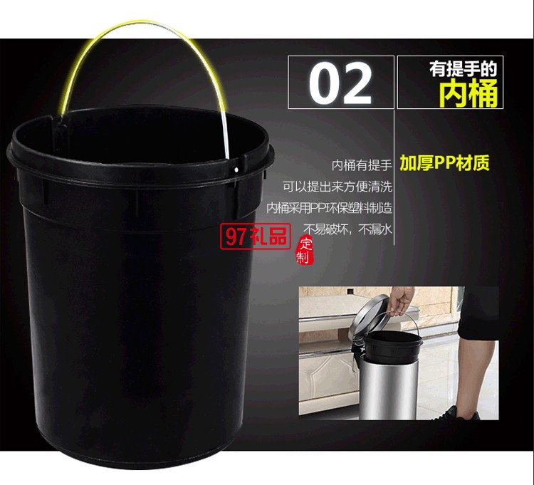 不銹鋼腳踏式垃圾桶圓形腳踩家用衛生桶