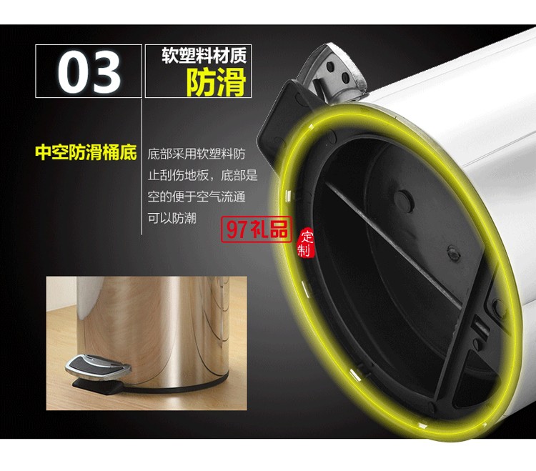 不銹鋼腳踏式垃圾桶圓形腳踩家用衛生桶