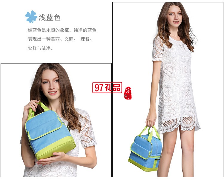 雙層加厚干濕分離冰包便當(dāng)包野餐包保溫包