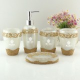 歐式樹脂衛浴五件套酒店用品套件