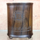 學校慶典商務禮品 紅木筆筒 河南財經政治大學定制案例