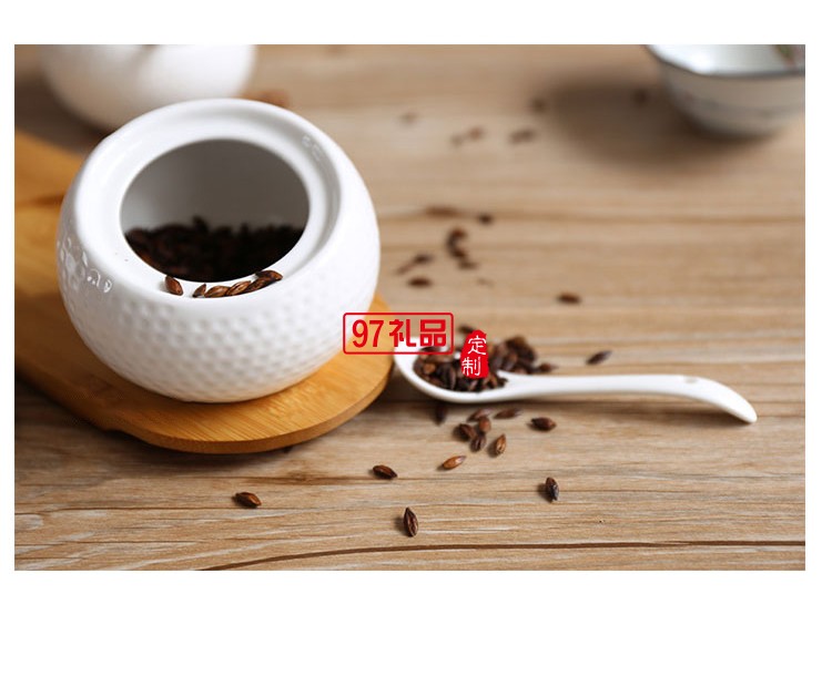 高爾夫調味罐套裝 陶瓷調味罐套裝  定制logo
