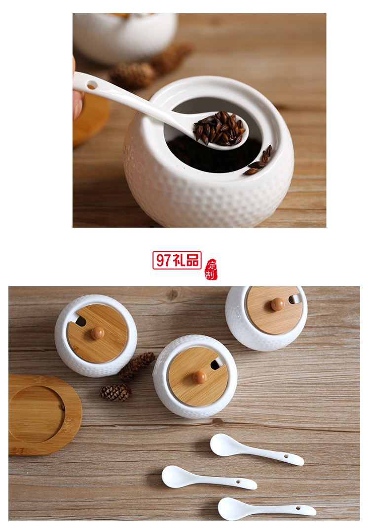 高爾夫調味罐套裝 陶瓷調味罐套裝  定制logo