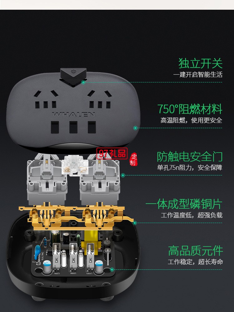 創意多功能插座智能USB多口