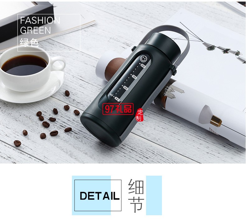  硅膠提繩簡約風格 手提風格玻璃杯 定制廣告杯 