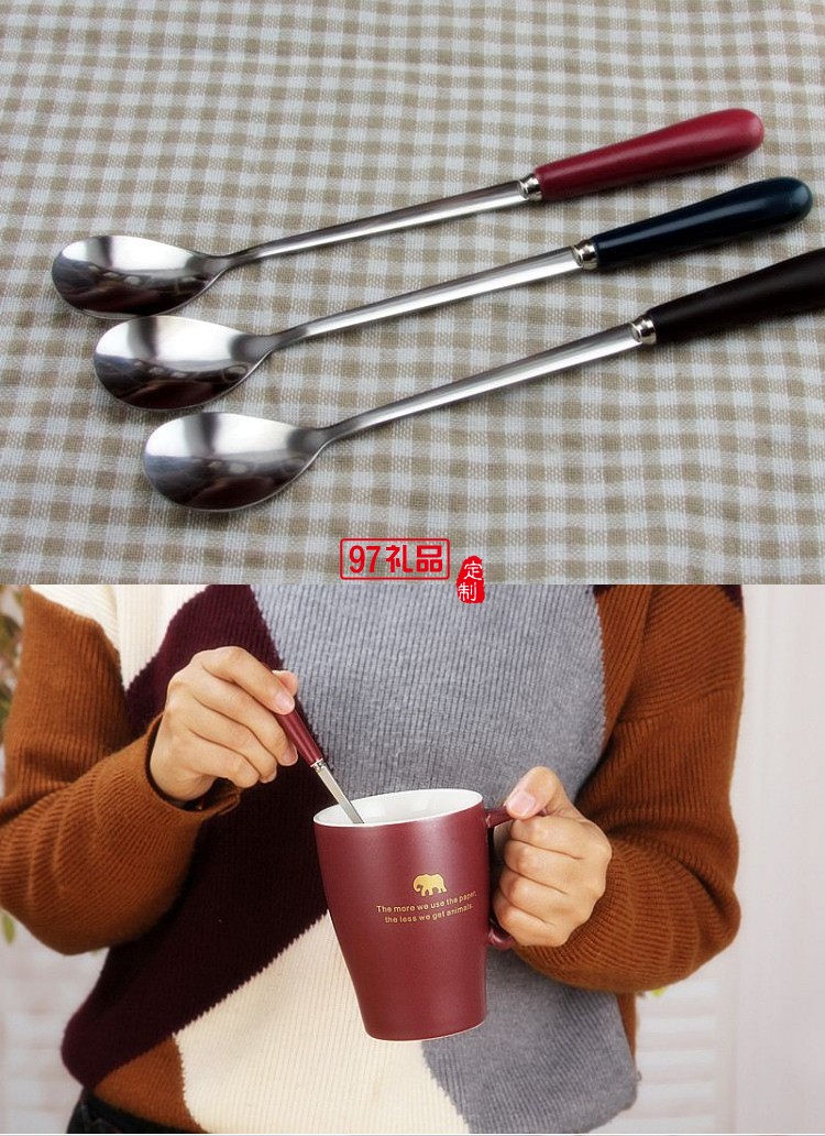 新晨醫藥定制時尚經典磨砂啞光 帶蓋勺 咖啡陶瓷杯禮品杯子定制