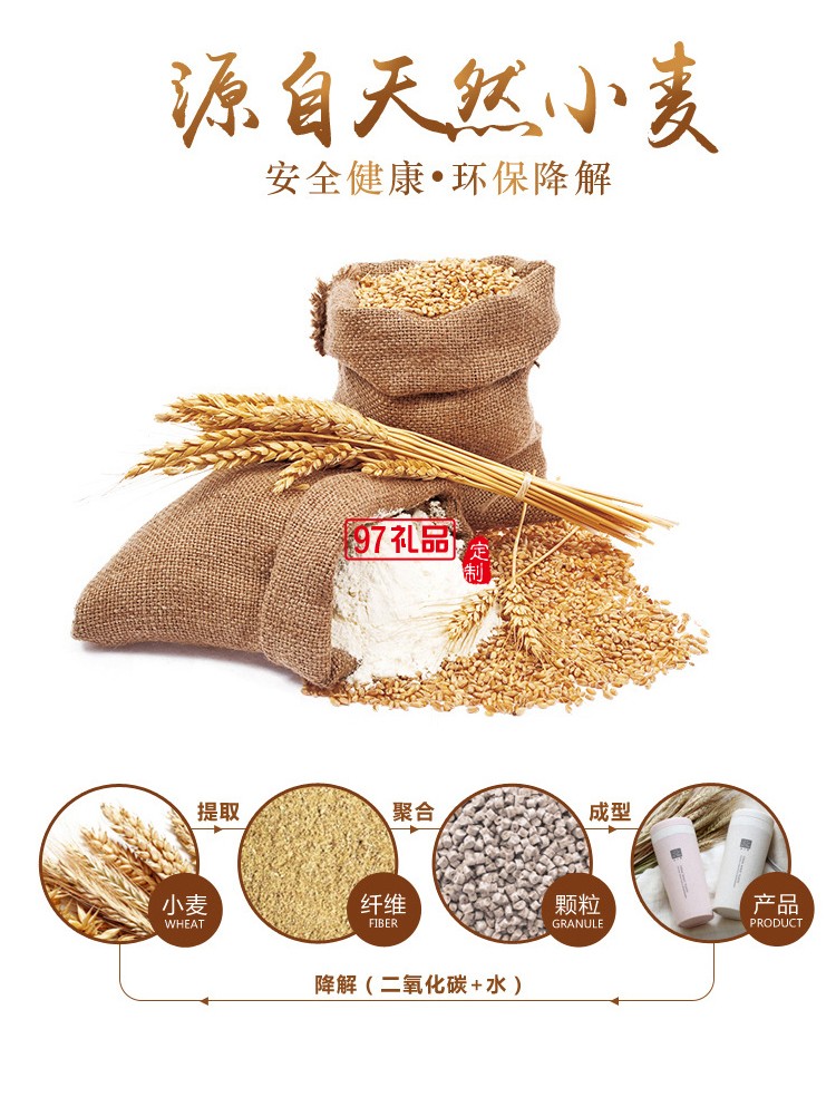 雙層隔熱環保秸稈小麥保溫杯