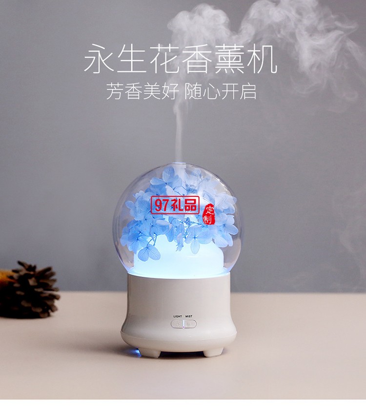 郵政儲蓄銀行定制——創意秋冬新款永生花加濕器 精油香薰機