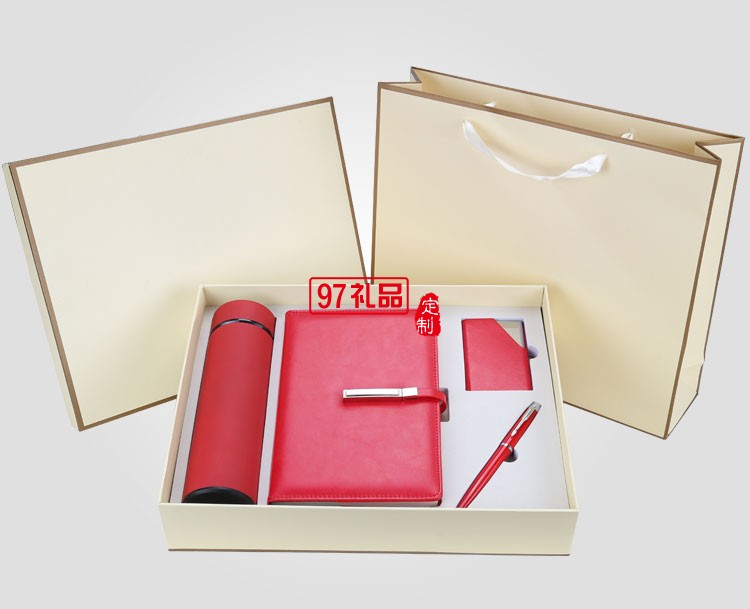 商務四件套 平裝本 保溫杯 筆 名片盒 優來測定制LOGO