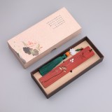 創意古典黑檀書簽 手工鑲銀復古書簽 鏤空荷花鑲銀書簽