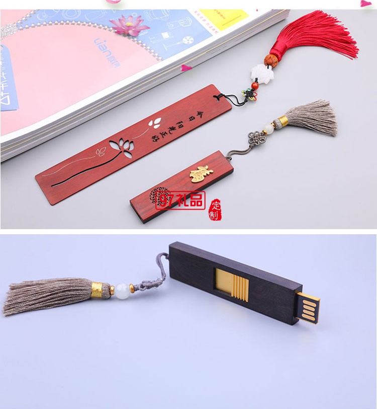 創意古典黑檀書簽 手工鑲銀復古書簽 鏤空荷花鑲銀書簽