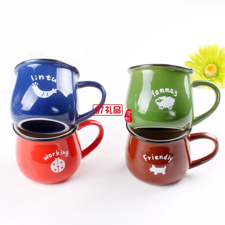 日式復古創意陶瓷杯 水杯馬克杯大肚杯子 牛奶早餐杯