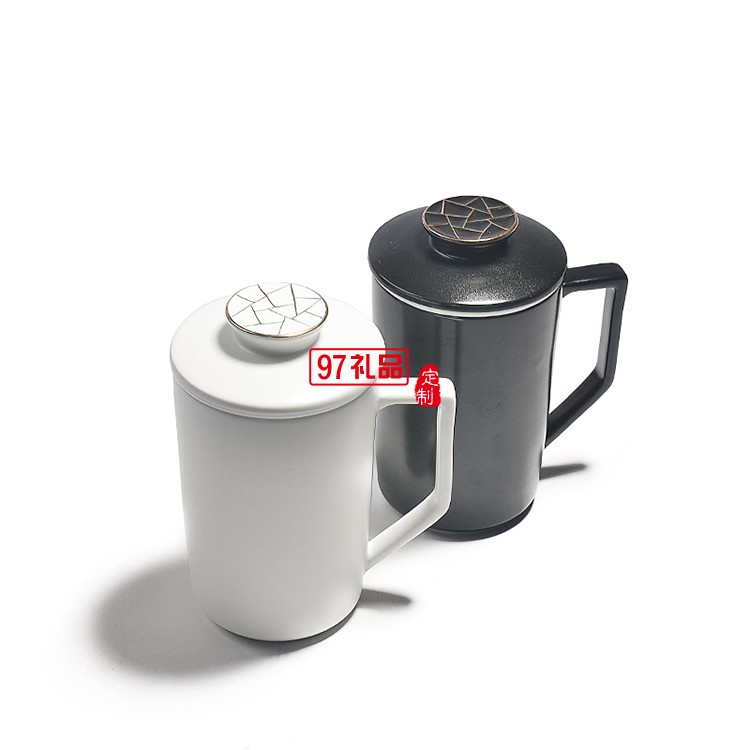 定窯陶瓷馬克杯過濾帶蓋陶瓷茶杯創意杯子