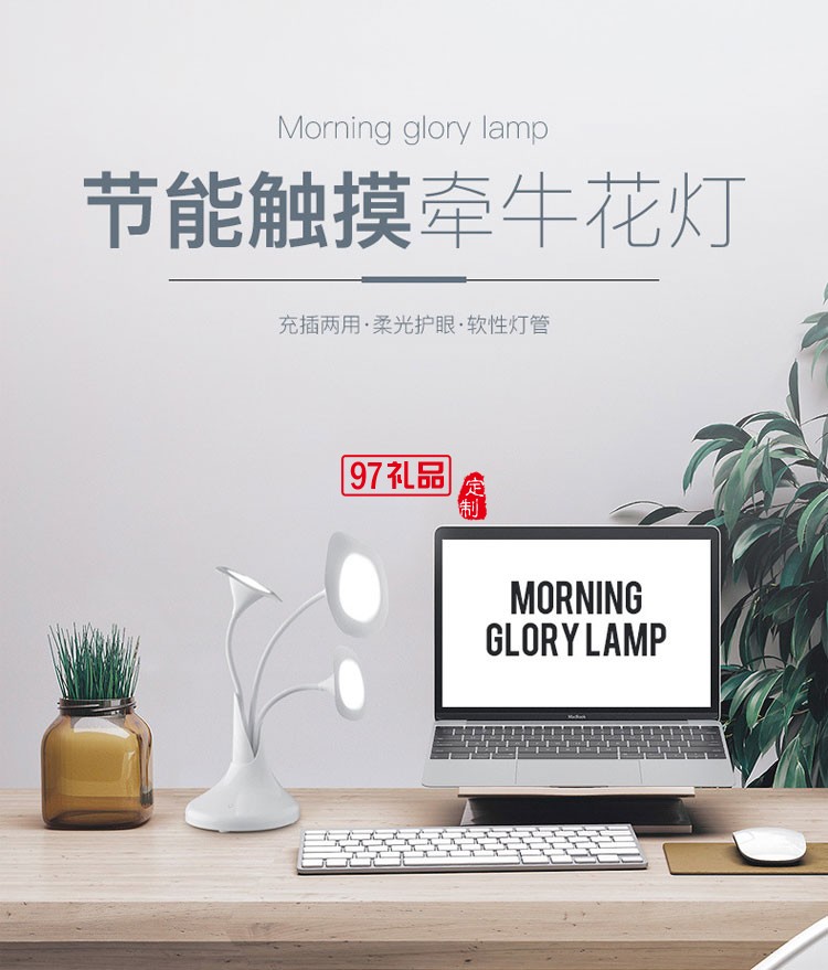 牽牛花床頭觸摸式臺燈