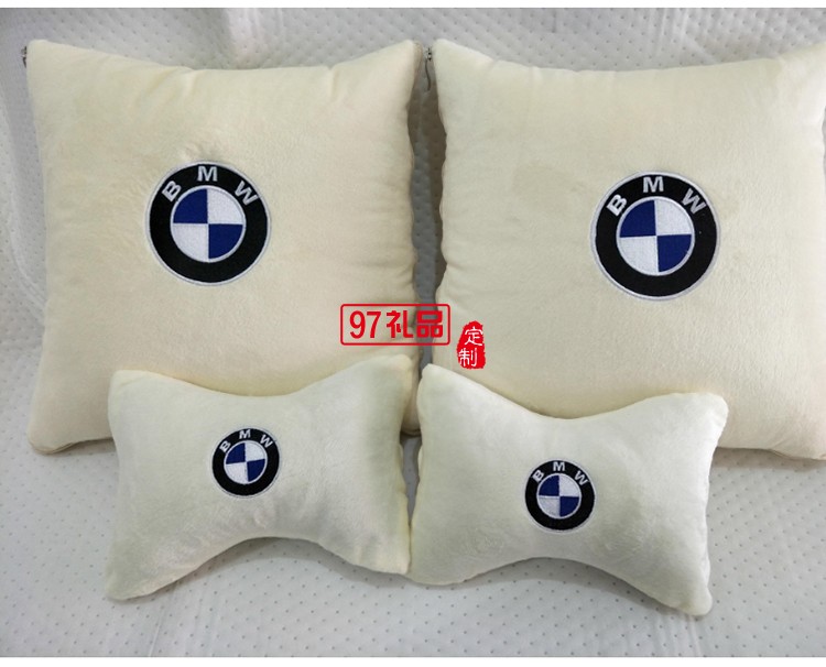 汽車行業定制案例  汽車抱枕四件套  可定制LOGO