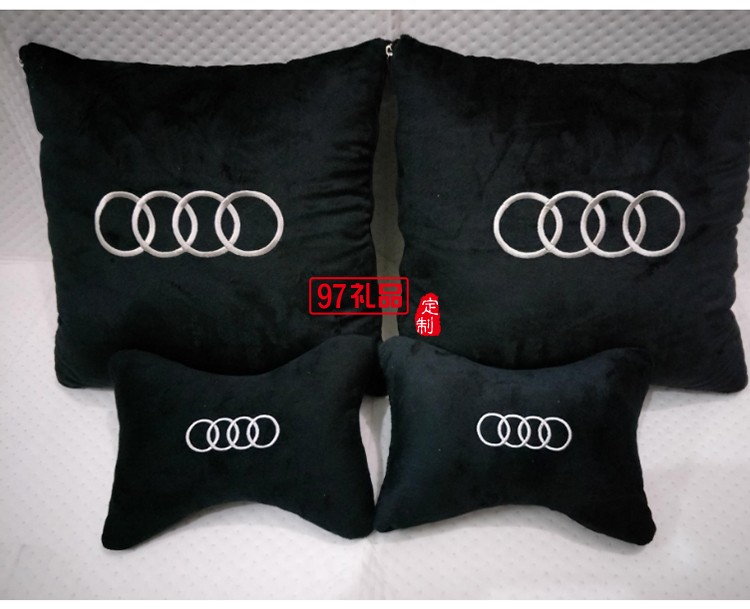 汽車行業定制案例  汽車抱枕四件套  可定制LOGO