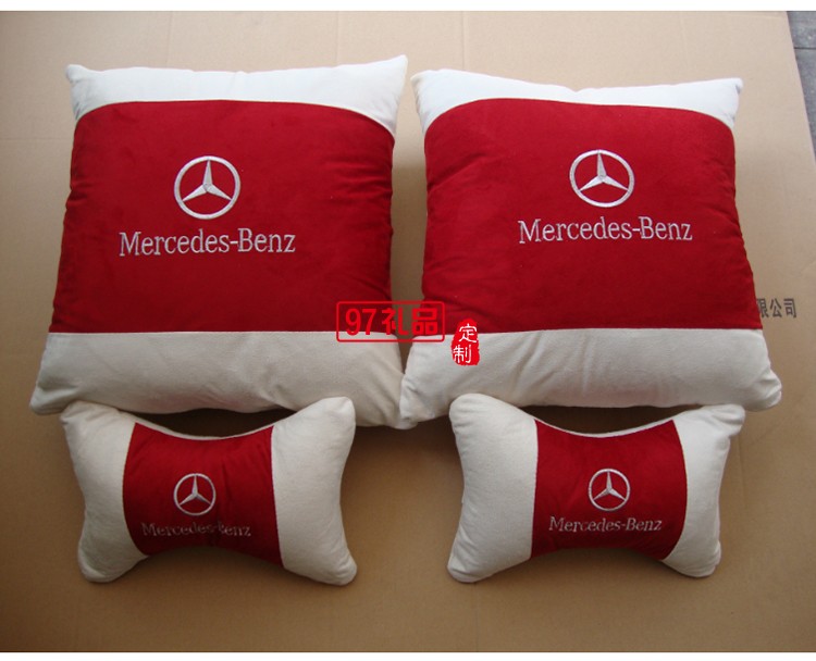 汽車行業定制案例  汽車抱枕四件套  可定制LOGO