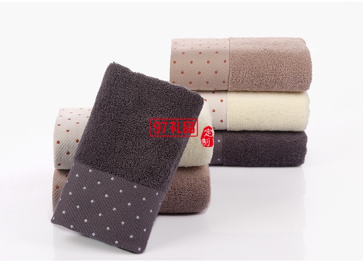 寬緞爆款圓點加厚吸水洗臉巾 純棉毛巾 可定制LOGO