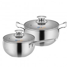 金茂物業定制案例  不銹鋼三層復底加厚 麒麟鍋具兩件套 可定制LOGO