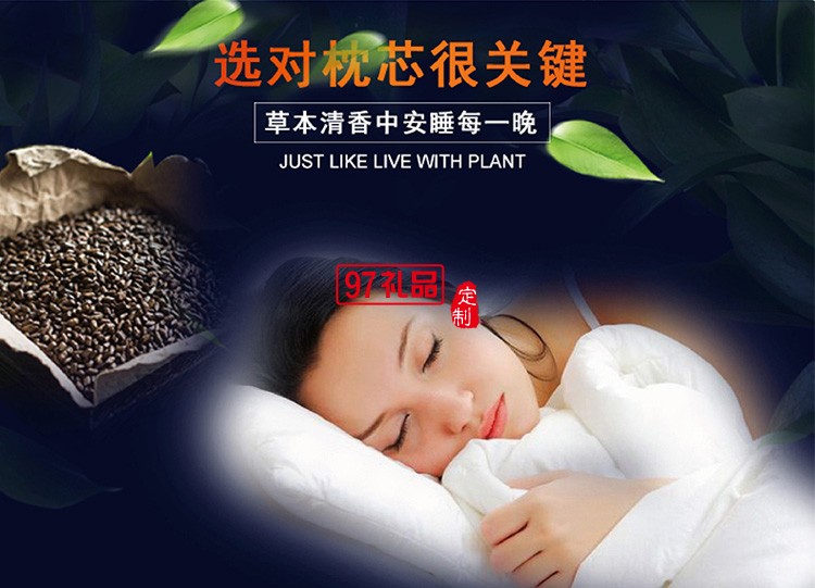 全棉決明子健康枕 保健醫保美容行業可定制LOGO公司廣告禮品