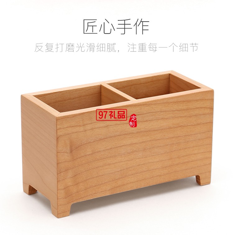 多功能木質創意萬年歷筆筒收納盒 時尚文具  可定制LOGO