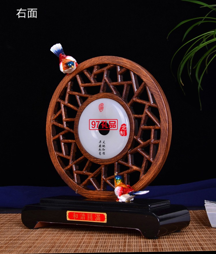 中國風玉石 擺件 白玉 屏風 定制logo