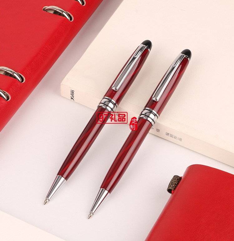 轉動金屬紅木紋圓珠筆