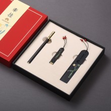 高檔創意黑檀木制復古典中國風手工流蘇書簽商務禮品