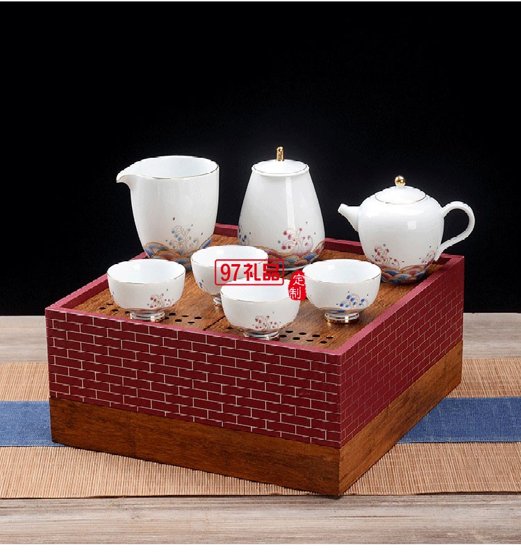 新晨定制新款玉瓷茶具套裝 商務禮品茶具套裝 可定制logo 