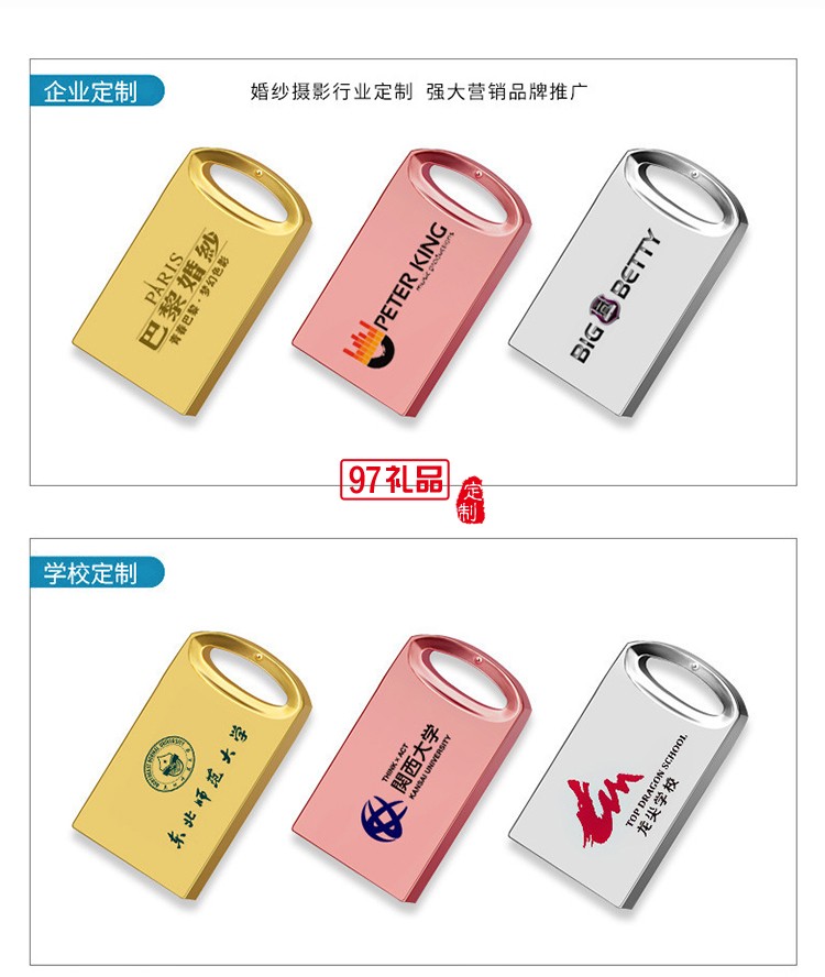 創意金屬迷你u盤車載視頻音樂U盤 可定制LOGO