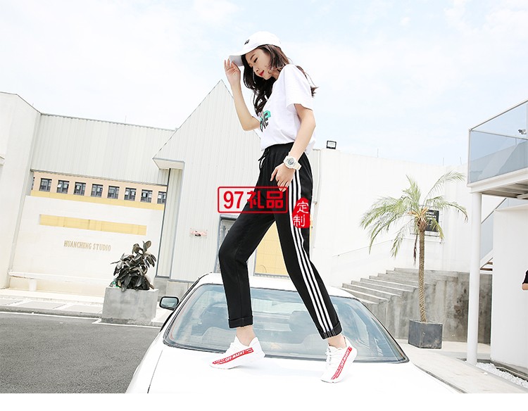 薄款長褲黑色闊腿褲夏季薄款休閑直筒長褲企業禮品定制