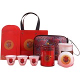 創意旅行茶具套裝家用2020鼠年賀歲茶禮茶壺茶杯陶瓷便攜式快客杯