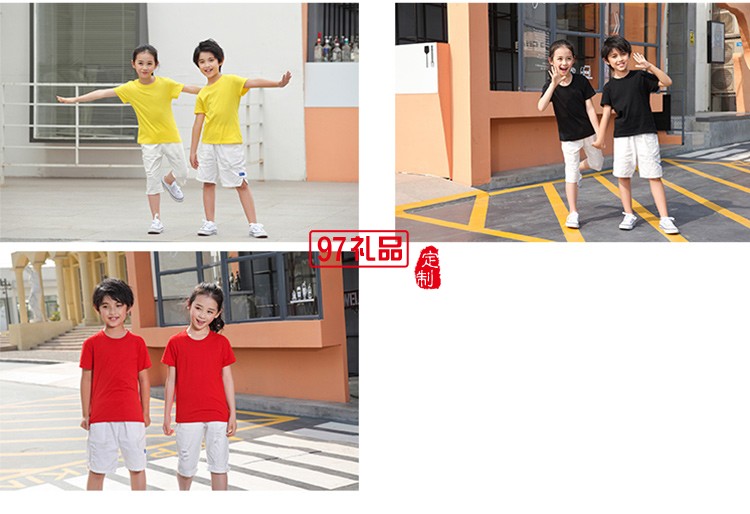 純棉T精梳圓領兒童款可定制logo定制Polo衫員工服飾廣告衫