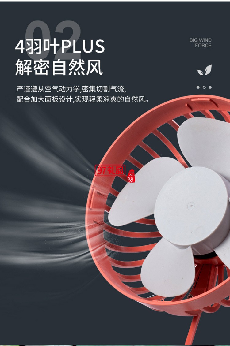 創意USB迷你車載風扇小夜燈